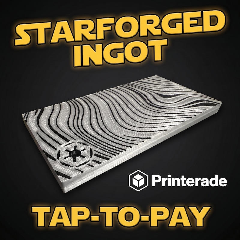 Starforged Ingot 3D printed tap-to-pay card sleeve wallet by Printerade